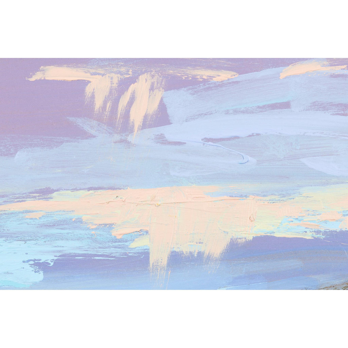 Close up of Bay View, mixed media original painting by Alex Yarlett, available at Padstow Gallery, Cornwall