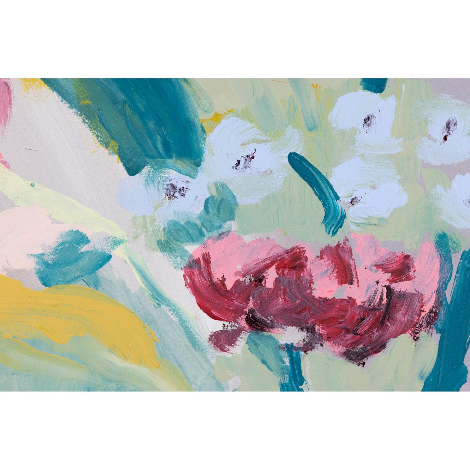 Close up of Pause 2, mixed media original painting by Alex Yarlett, available at Padstow Gallery, Cornwall