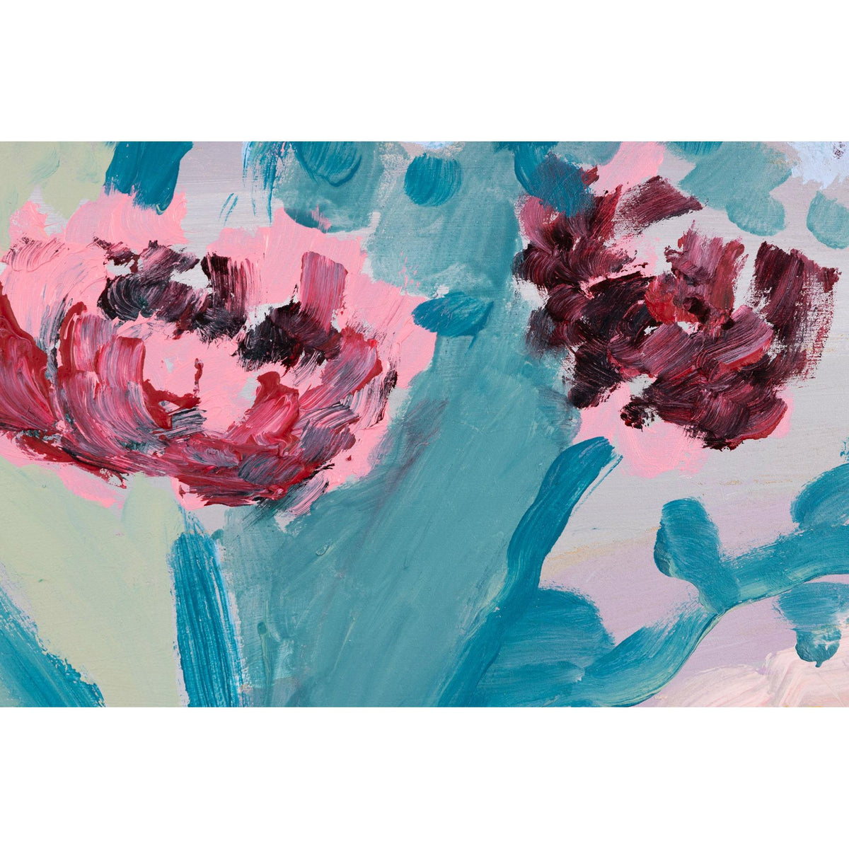 Close up of Pause 2, mixed media original painting by Alex Yarlett, available at Padstow Gallery, Cornwall