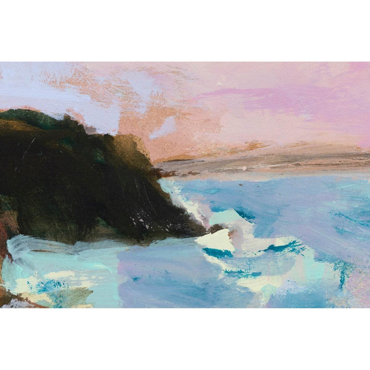 Close up of Awaken, mixed media original painting by Alex Yarlett, available at Padstow Gallery, Cornwall