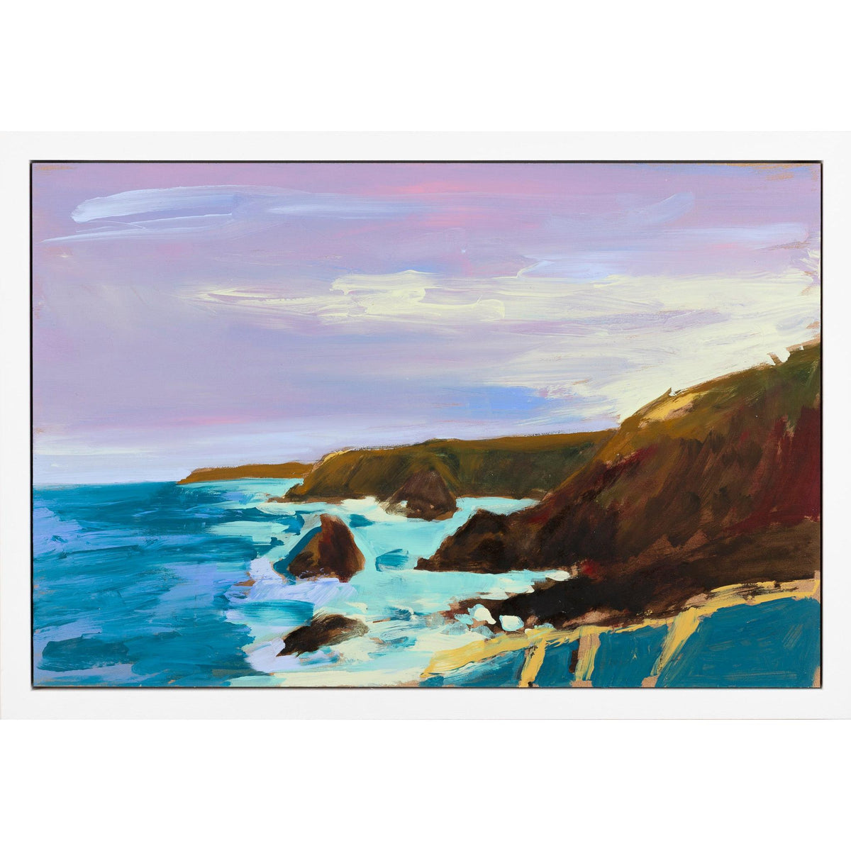 Footsteps,  mixed media original painting by Alex Yarlett, available at Padstow Gallery, Cornwall