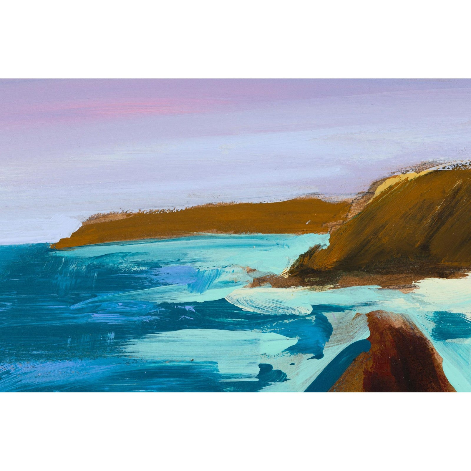 Footsteps,  mixed media original painting by Alex Yarlett, available at Padstow Gallery, Cornwall