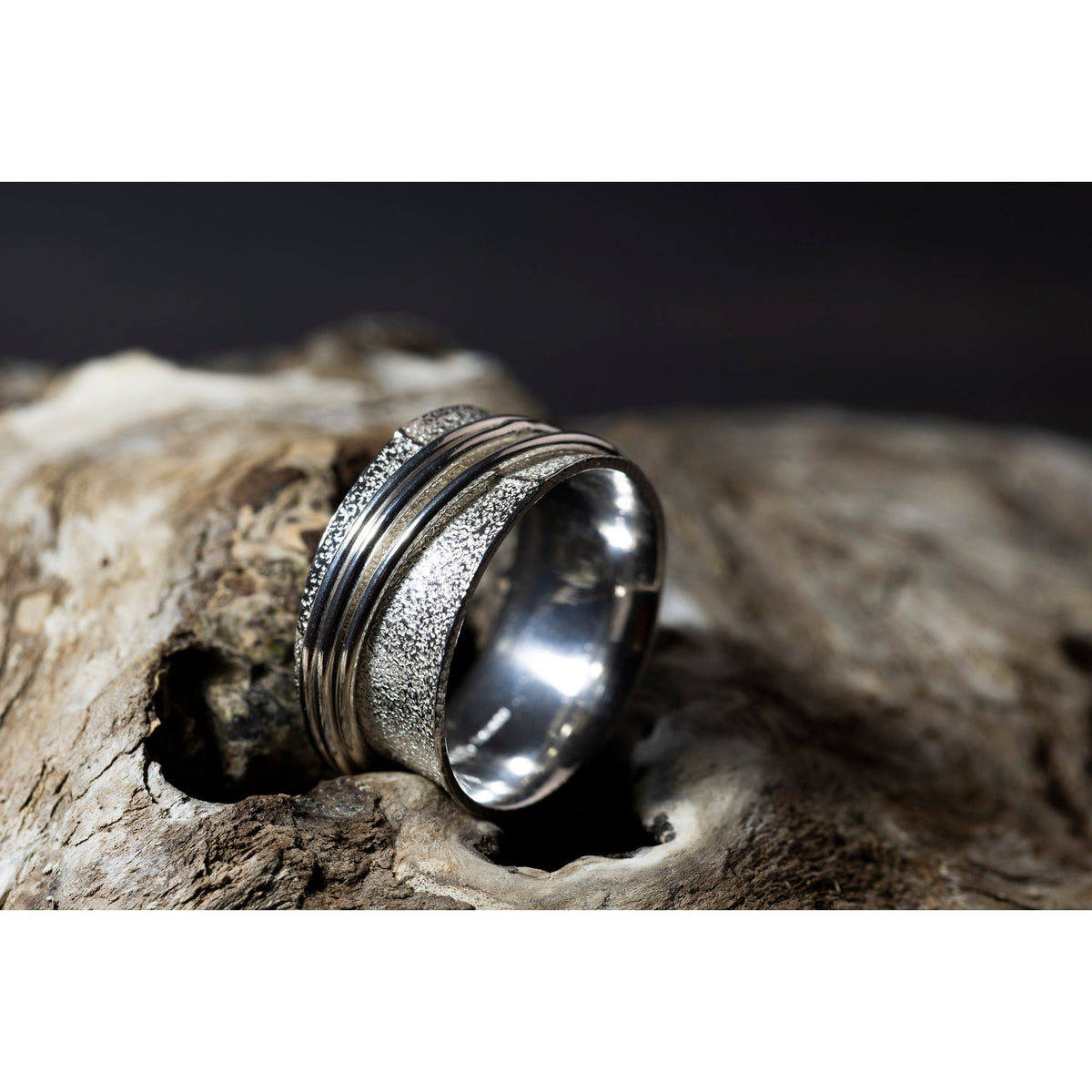 &#39;LG106 - Silver Triple Worry  Ring &#39; by Les Grimshaw, available at Padstow Gallery, Cornwall