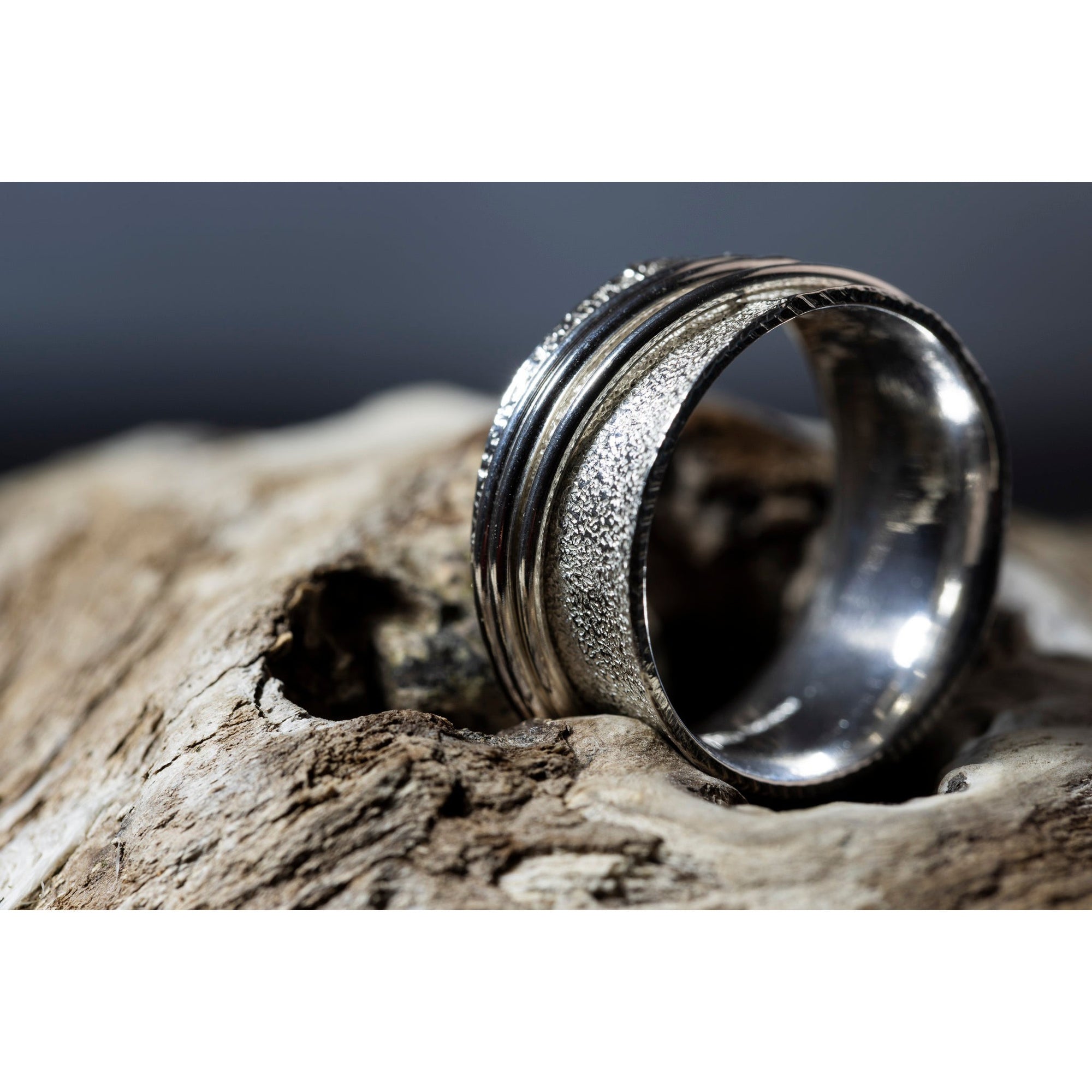 'LG106 - Silver Triple Worry  Ring ' by Les Grimshaw, available at Padstow Gallery, Cornwall