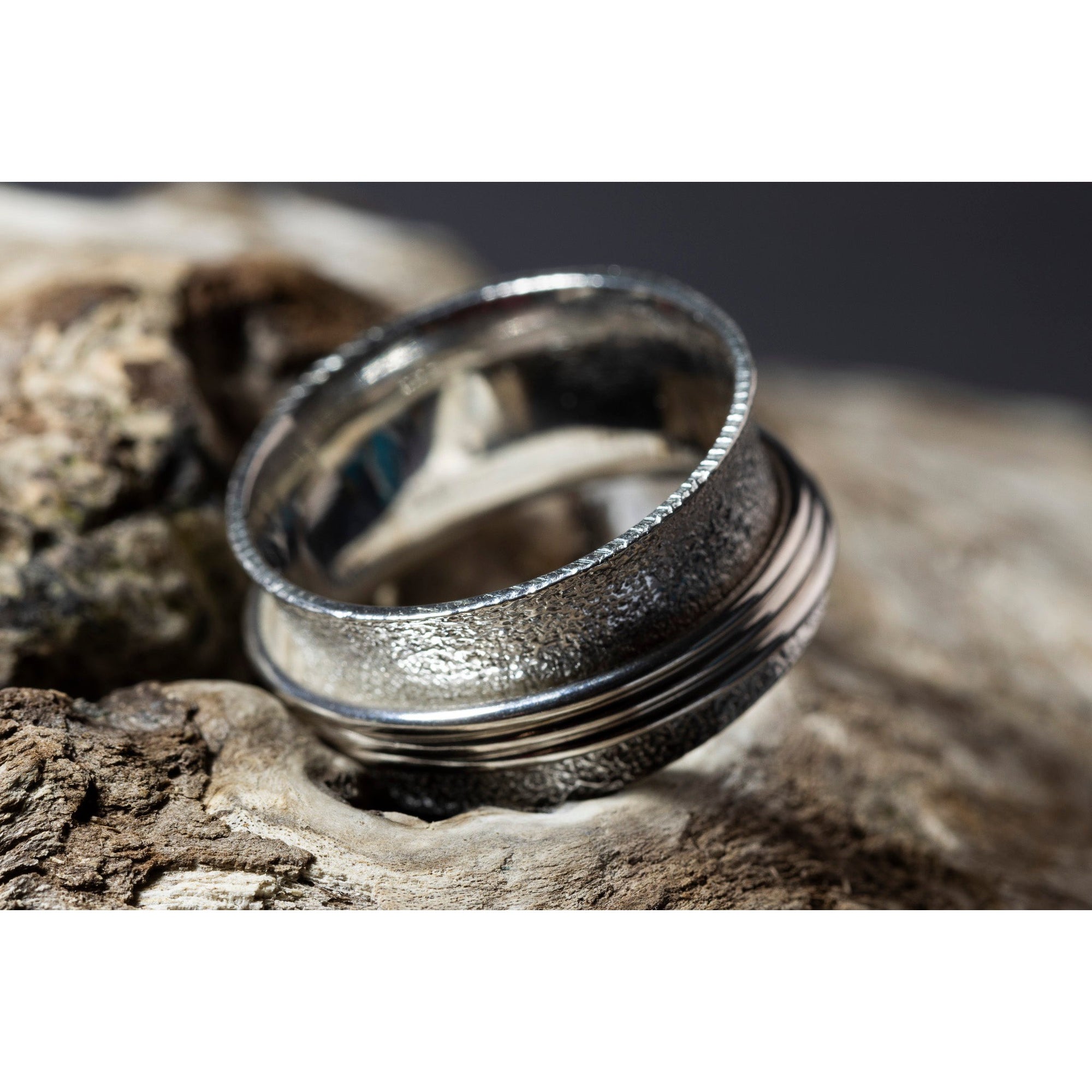 'LG106 - Silver Triple Worry  Ring ' by Les Grimshaw, available at Padstow Gallery, Cornwall