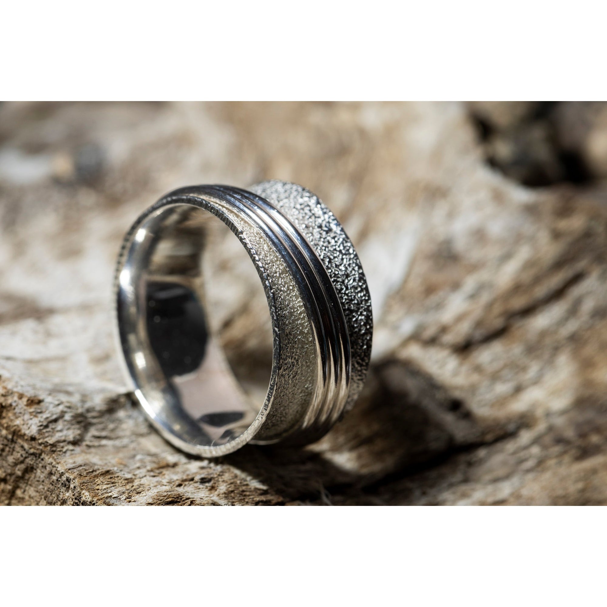 'LG106 - Silver Triple Worry  Ring ' by Les Grimshaw, available at Padstow Gallery, Cornwall