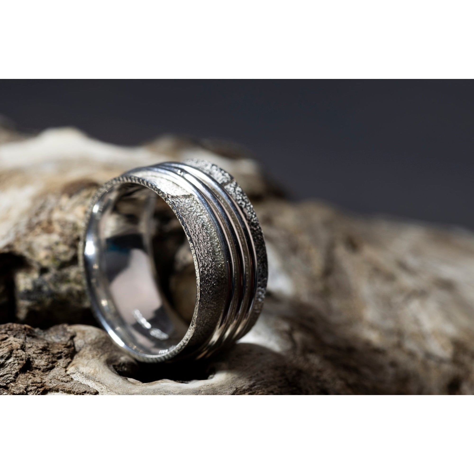 'LG106 - Silver Triple Worry  Ring ' by Les Grimshaw, available at Padstow Gallery, Cornwall