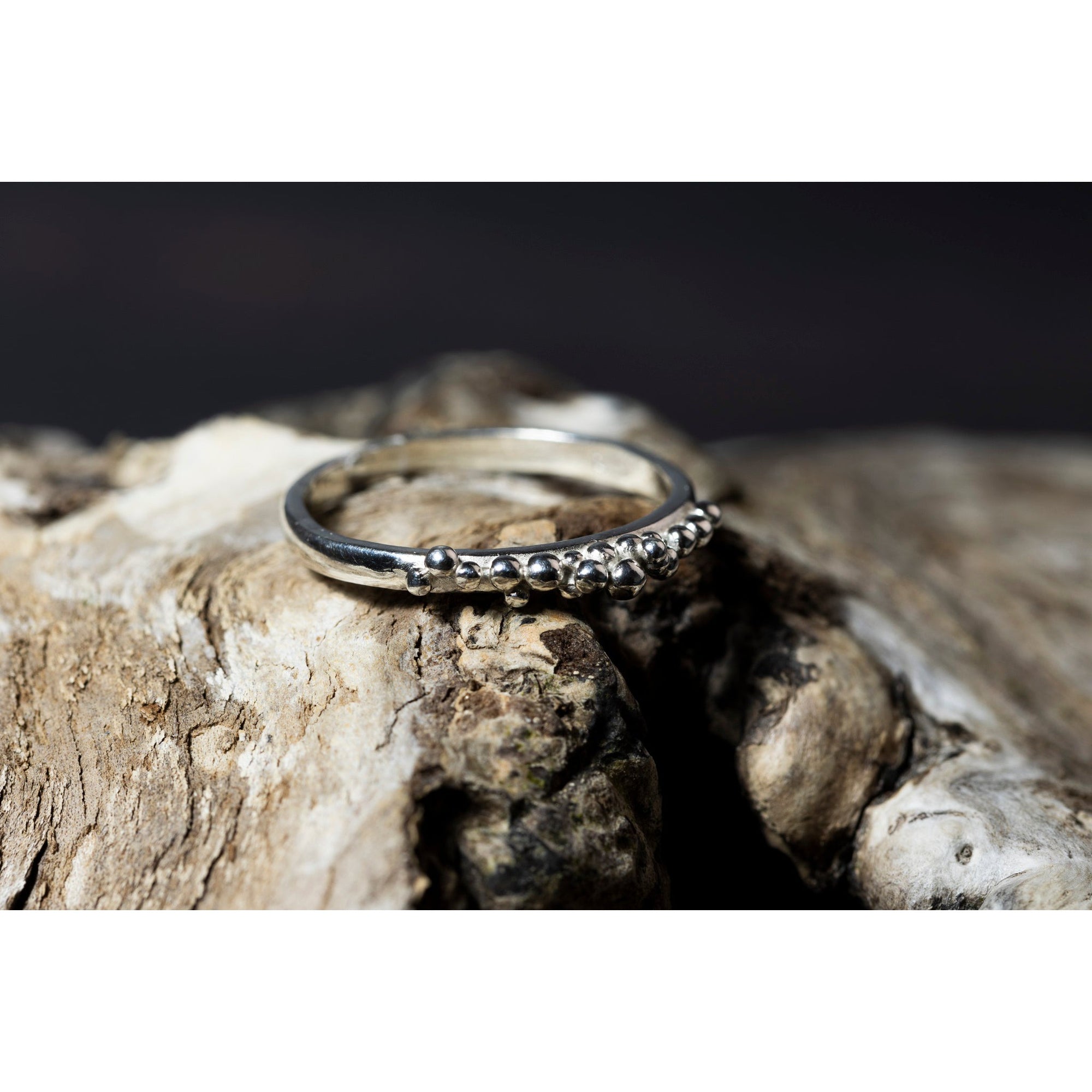 'SA R33 Cast silver ring' by Sandra Austin jewellery, available at Padstow Gallery, Cornwall