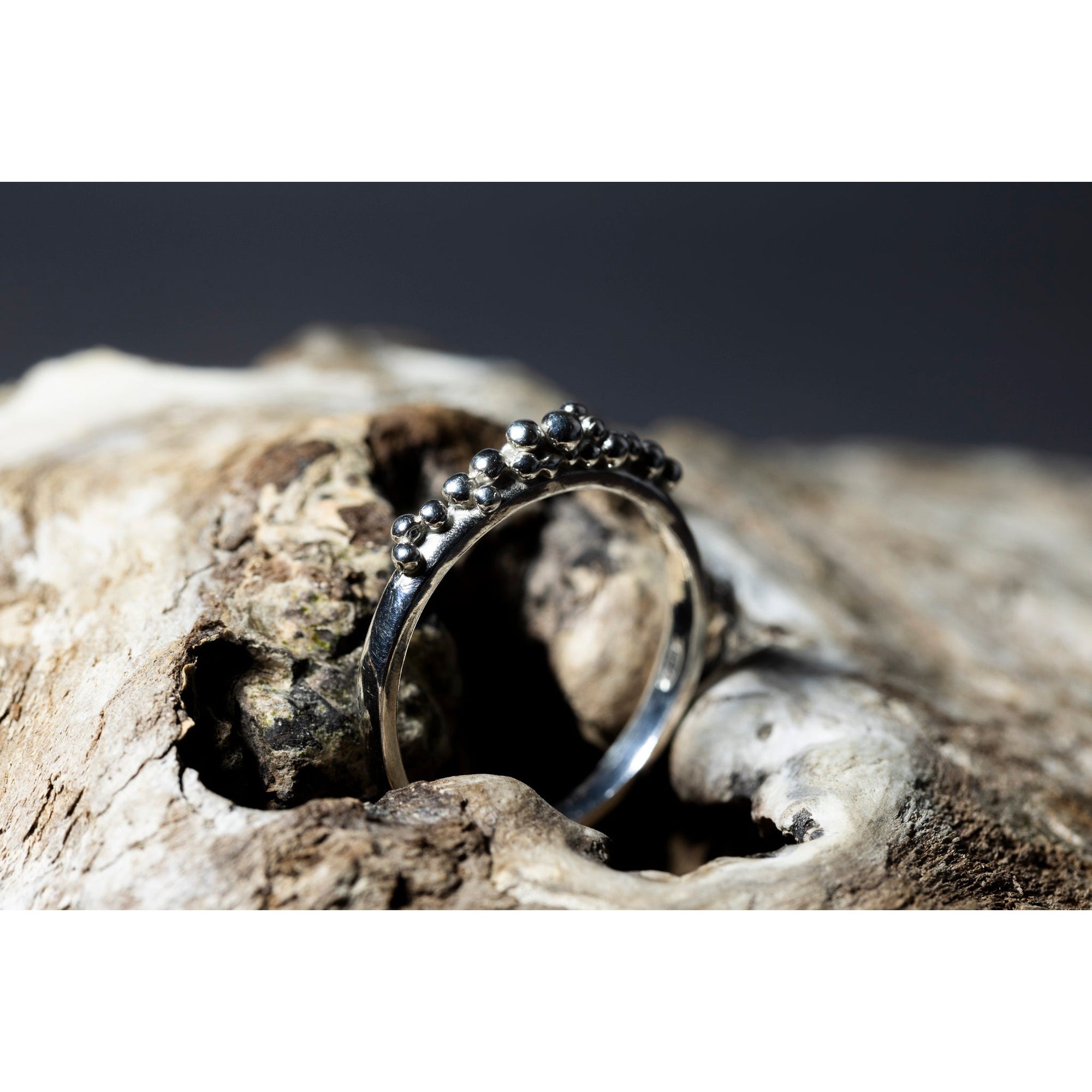 'SA R33 Cast silver ring' by Sandra Austin jewellery, available at Padstow Gallery, Cornwall