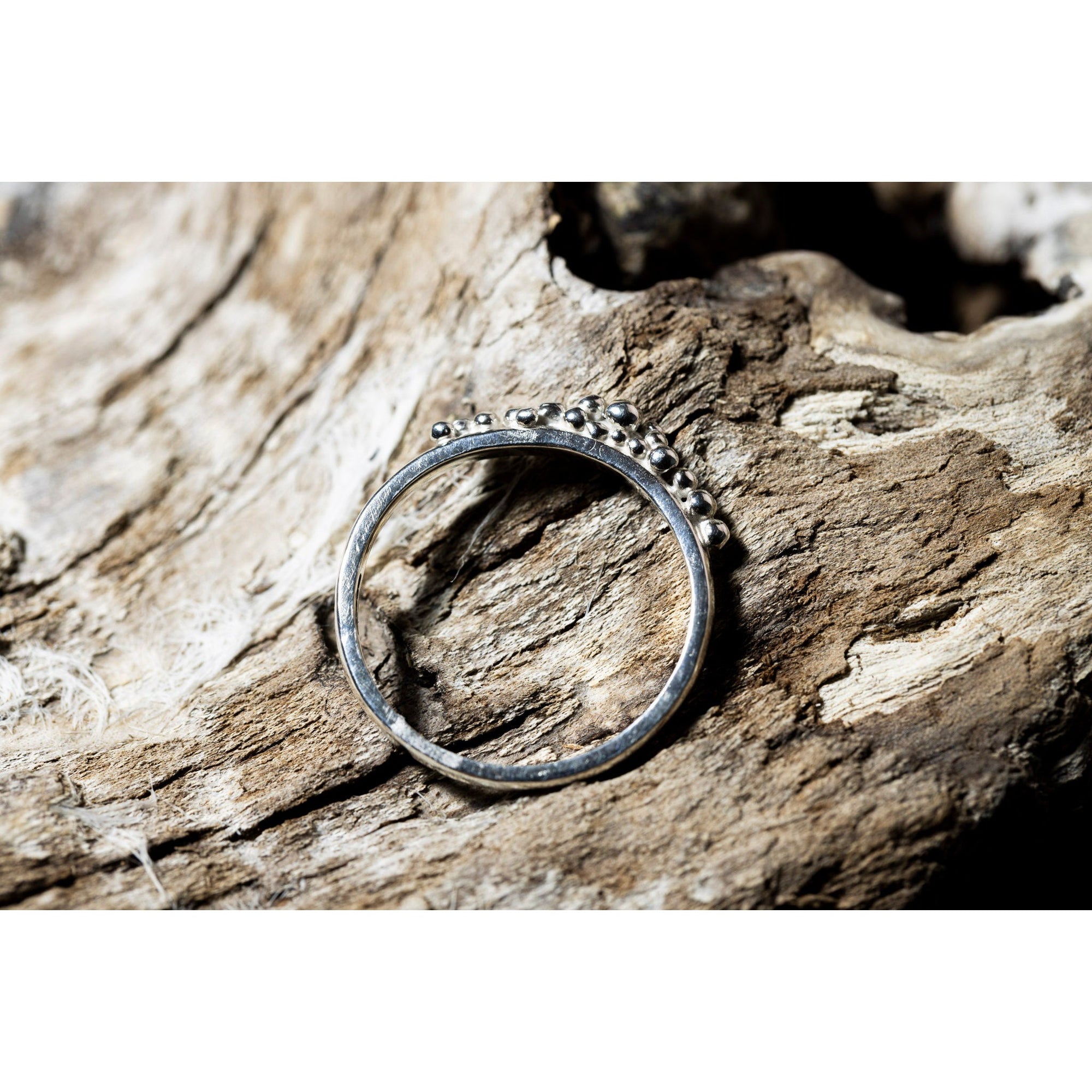 'SA R33 Cast silver ring' by Sandra Austin jewellery, available at Padstow Gallery, Cornwall