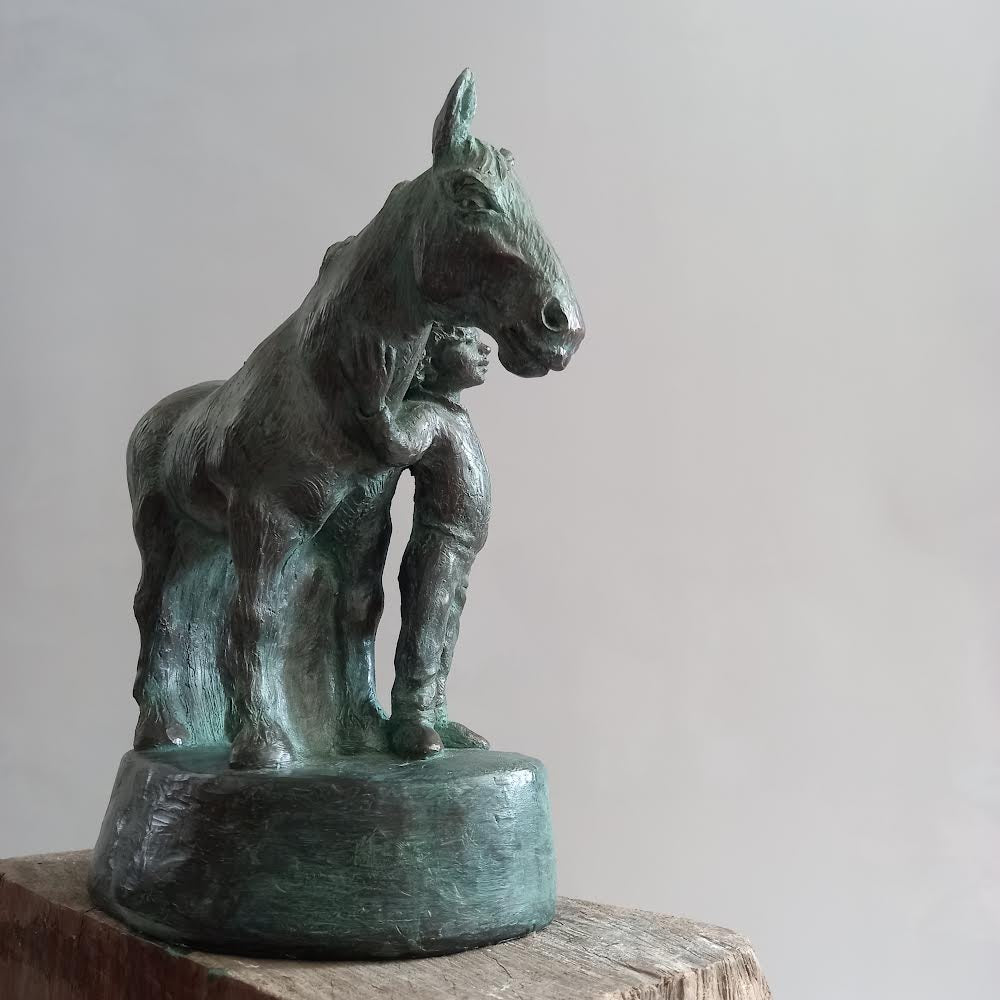 'Pony' bronze resin limited edition sculpture by Sophie Howard, available at Padstow Gallery, Cornwall