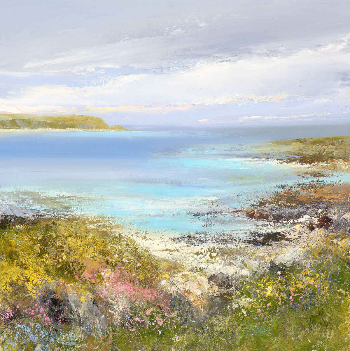 Summer Colours, Daymer Bay oil painting by Amanda Hoskin available at Padstow Gallery, Cornwall