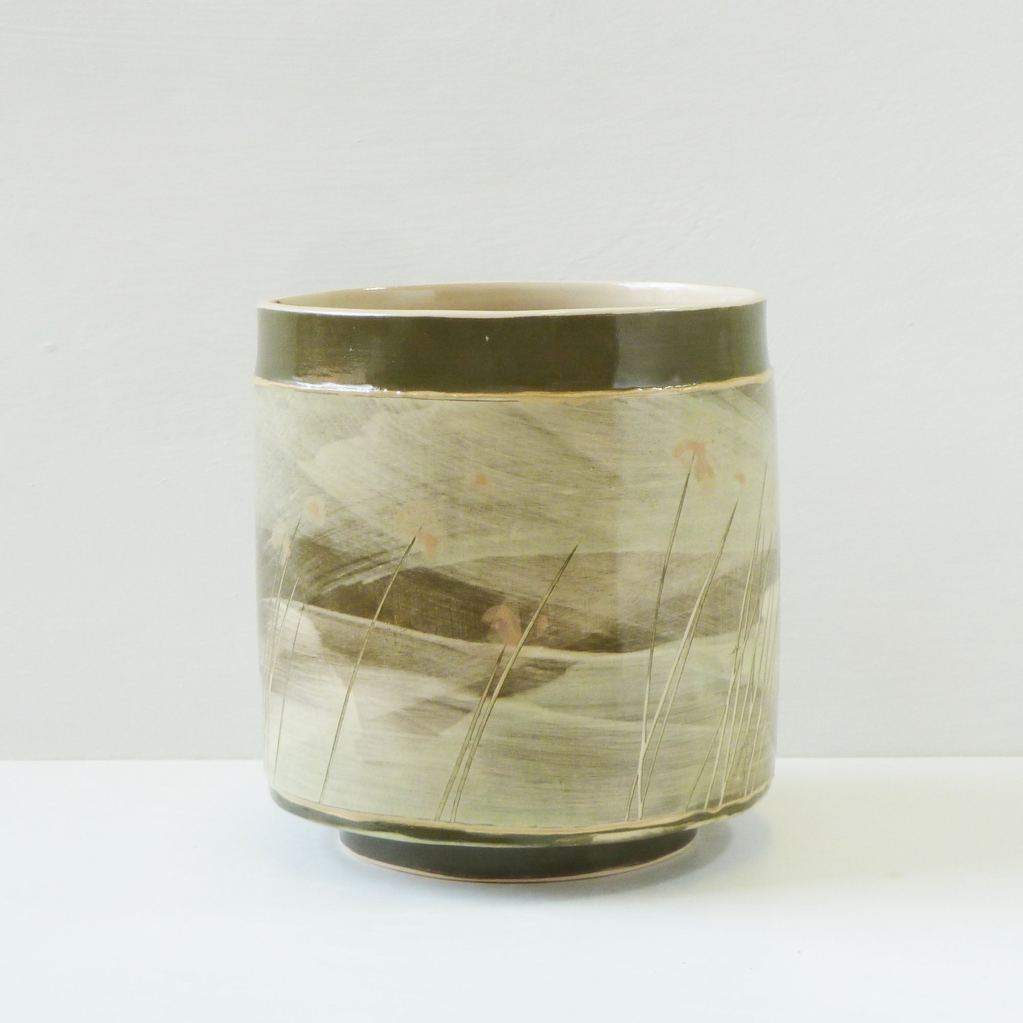 Mid-round Vase (MR24), handbuilt ceramic created by Emily-Kriste Wilcox, available from Padstow Gallery, Cornwall