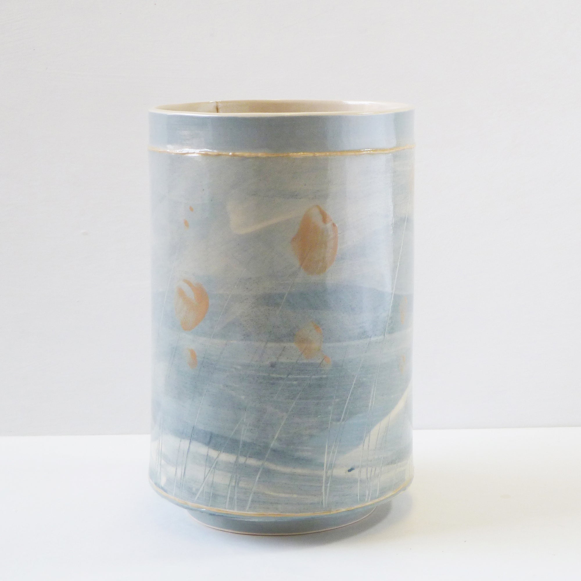 Vase (V13), handbuilt ceramic created by Emily-Kriste Wilcox, available from Padstow Gallery, Cornwall
