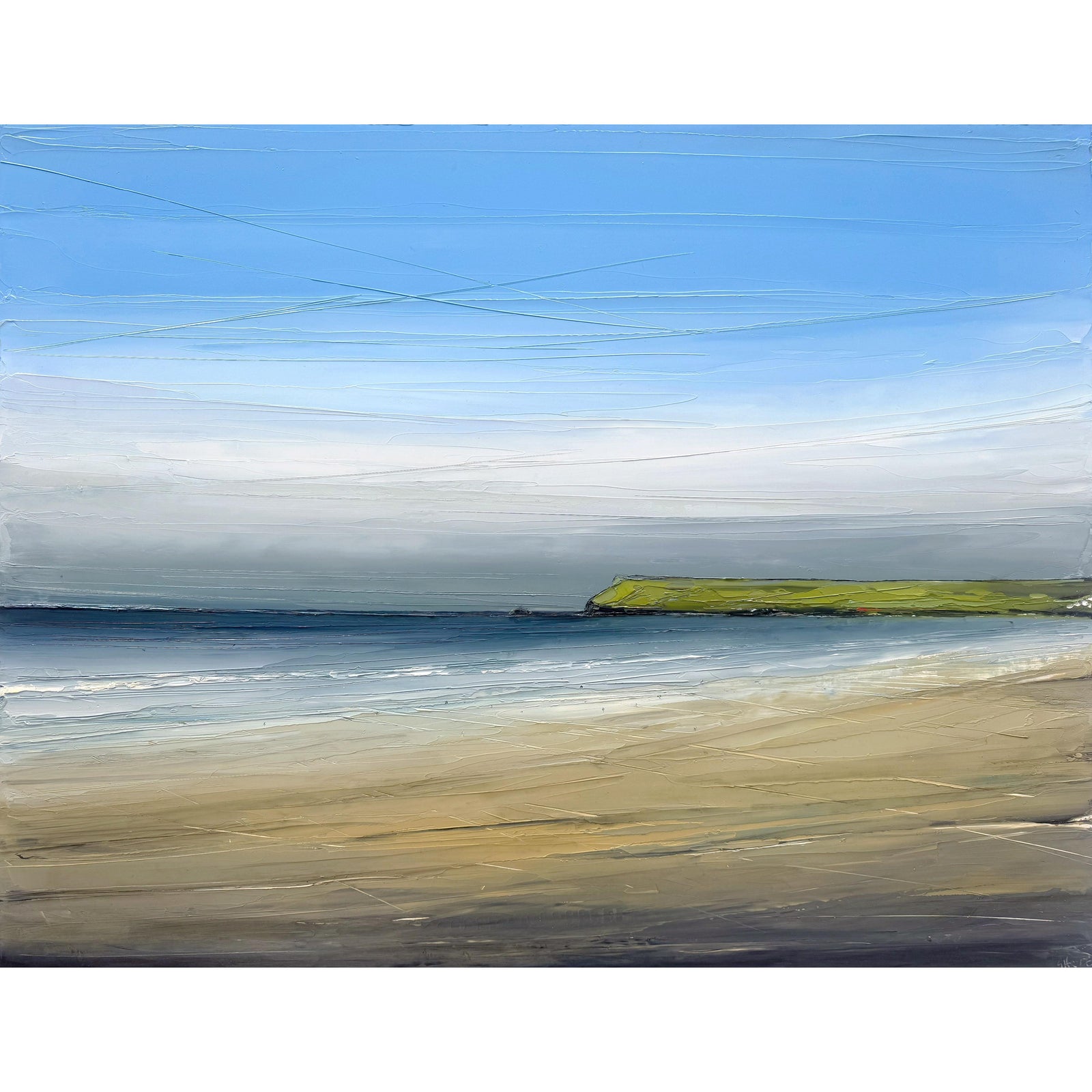 'Endless Polzeath' oil original painting by Georgia Hart, available at Padstow Gallery, Cornwall