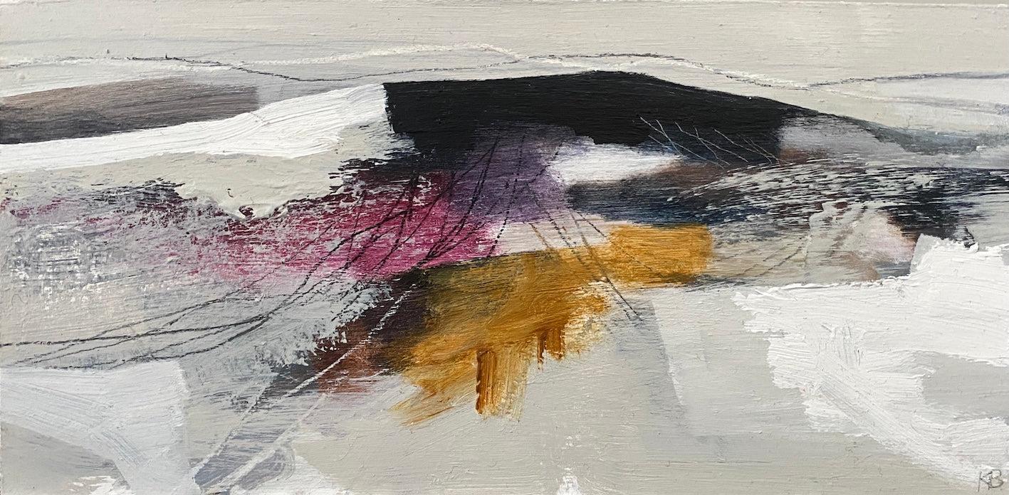 Exposed Land 3, mixed media & collage by Karen Birchwood, available from Padstow Gallery, Cornwall