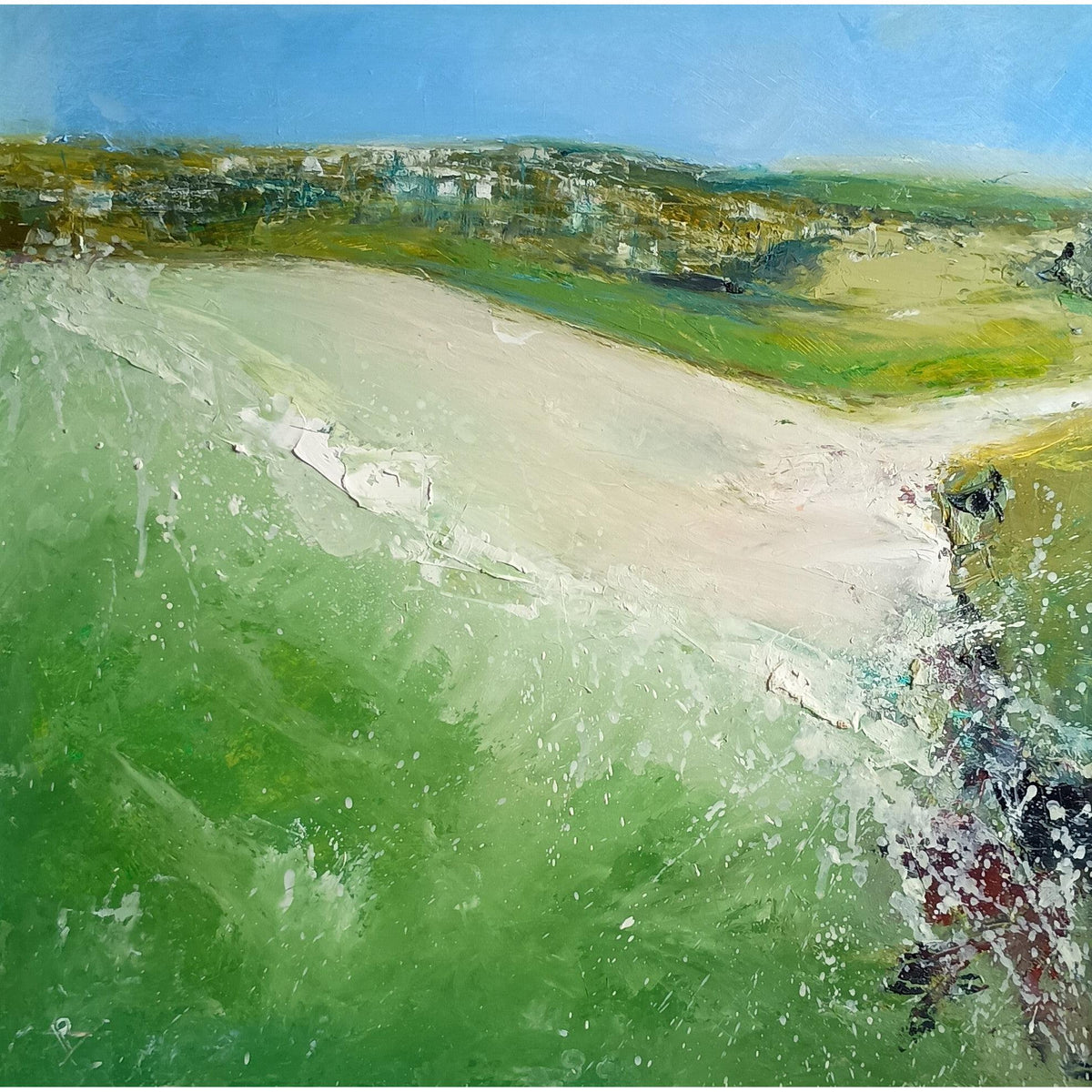 Harlyn Emerald Tide by Ian Rawnsley available at Padstow Gallery, Cornwall