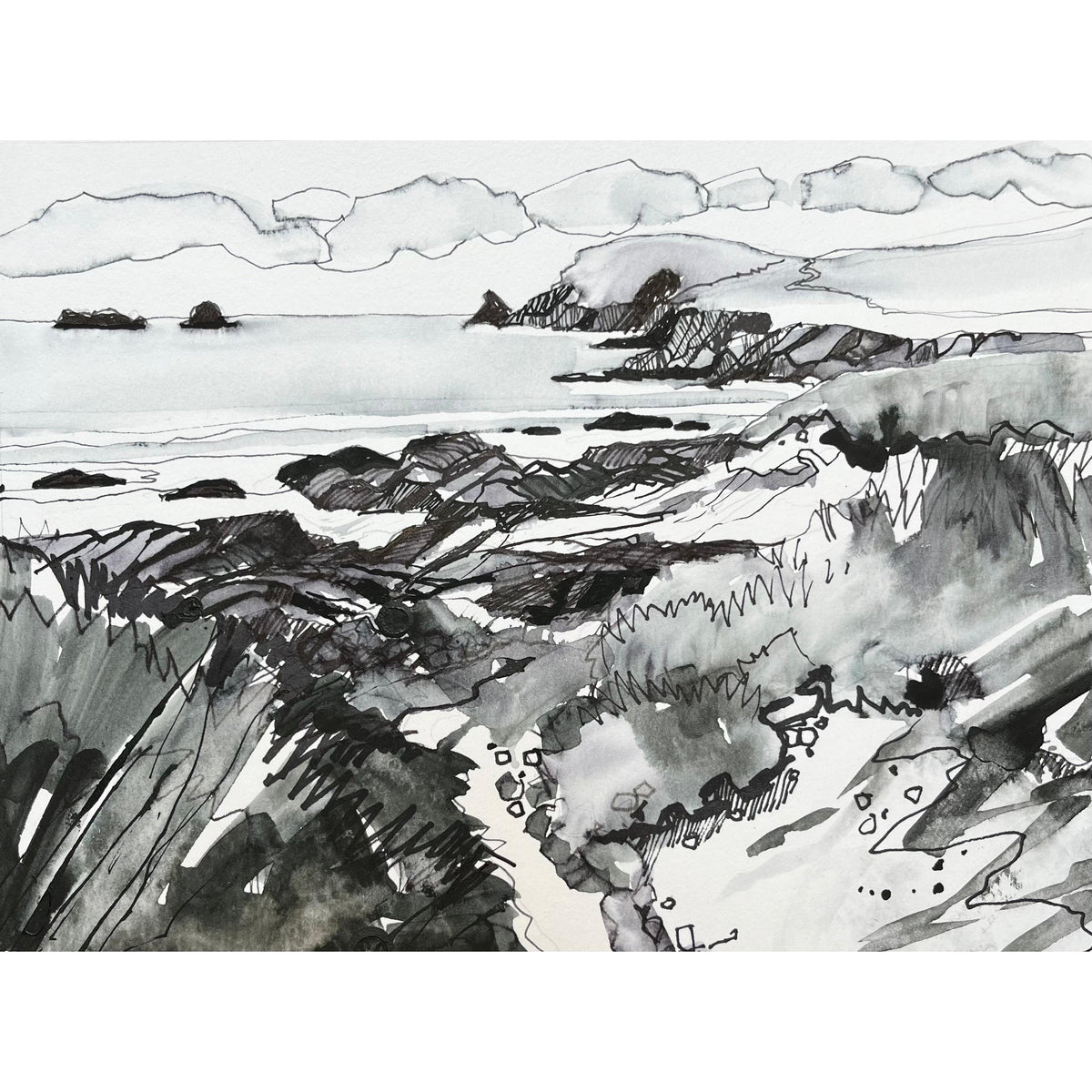 Booby's Bay by Lucy Davies available at Padstow Gallery, Cornwall
