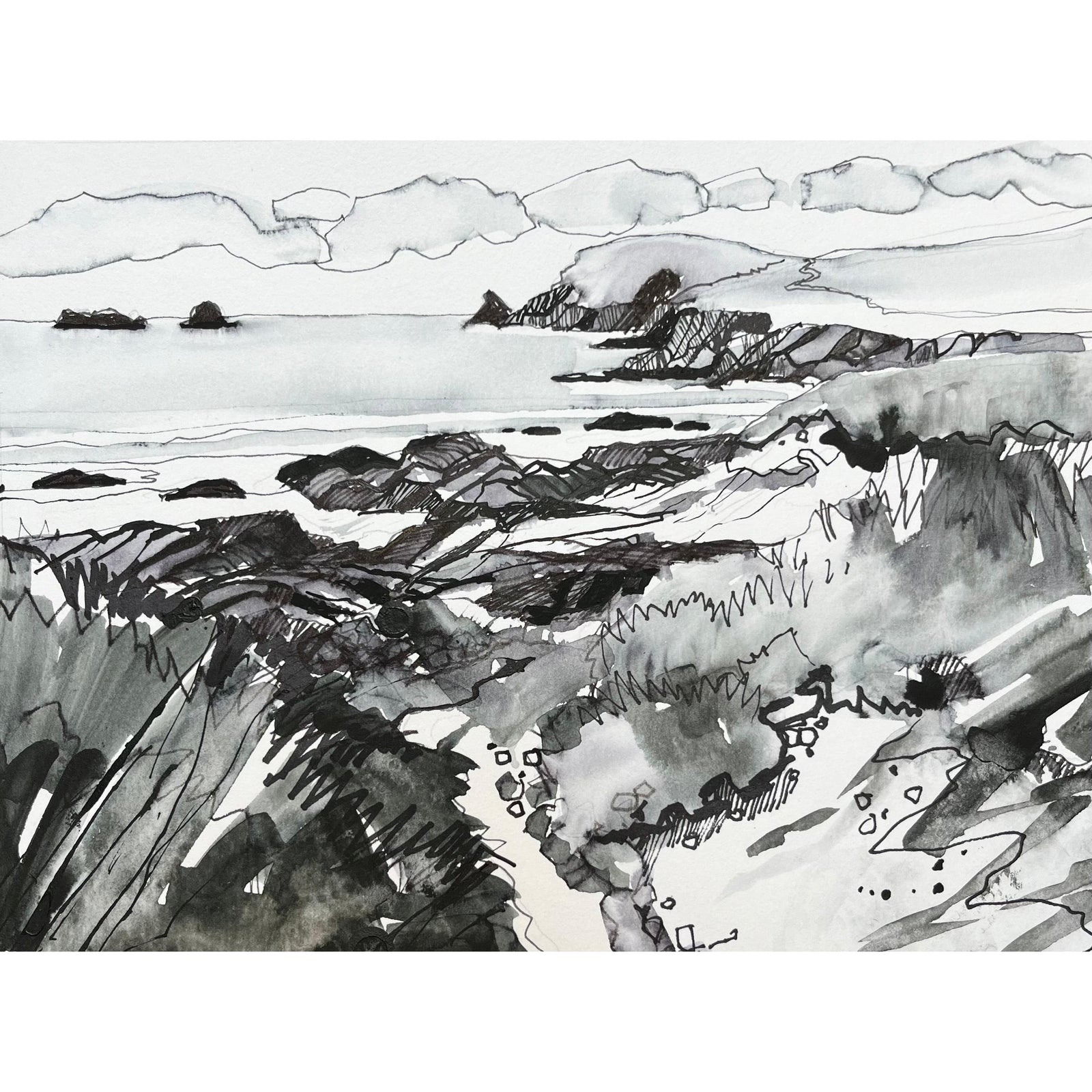 Booby's Bay by Lucy Davies available at Padstow Gallery, Cornwall