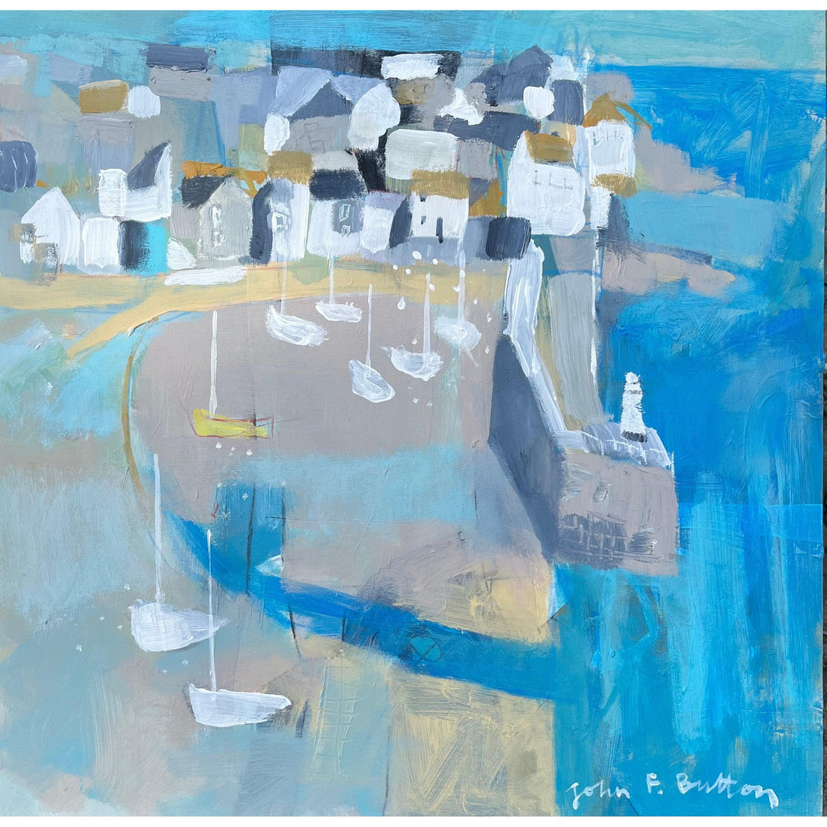 A Summer to Remember by John Button, mixed media original, available at Padstow Gallery, Cornwall