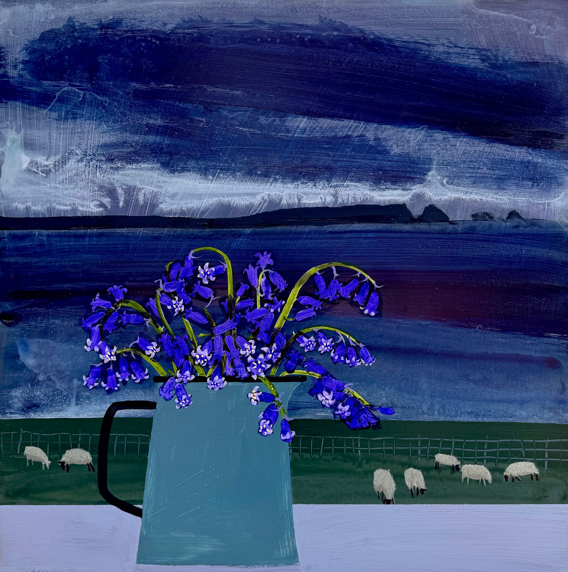 Stormy Sky Bluebells by Emma Dunbar available at Padstow Gallery Cornwall 