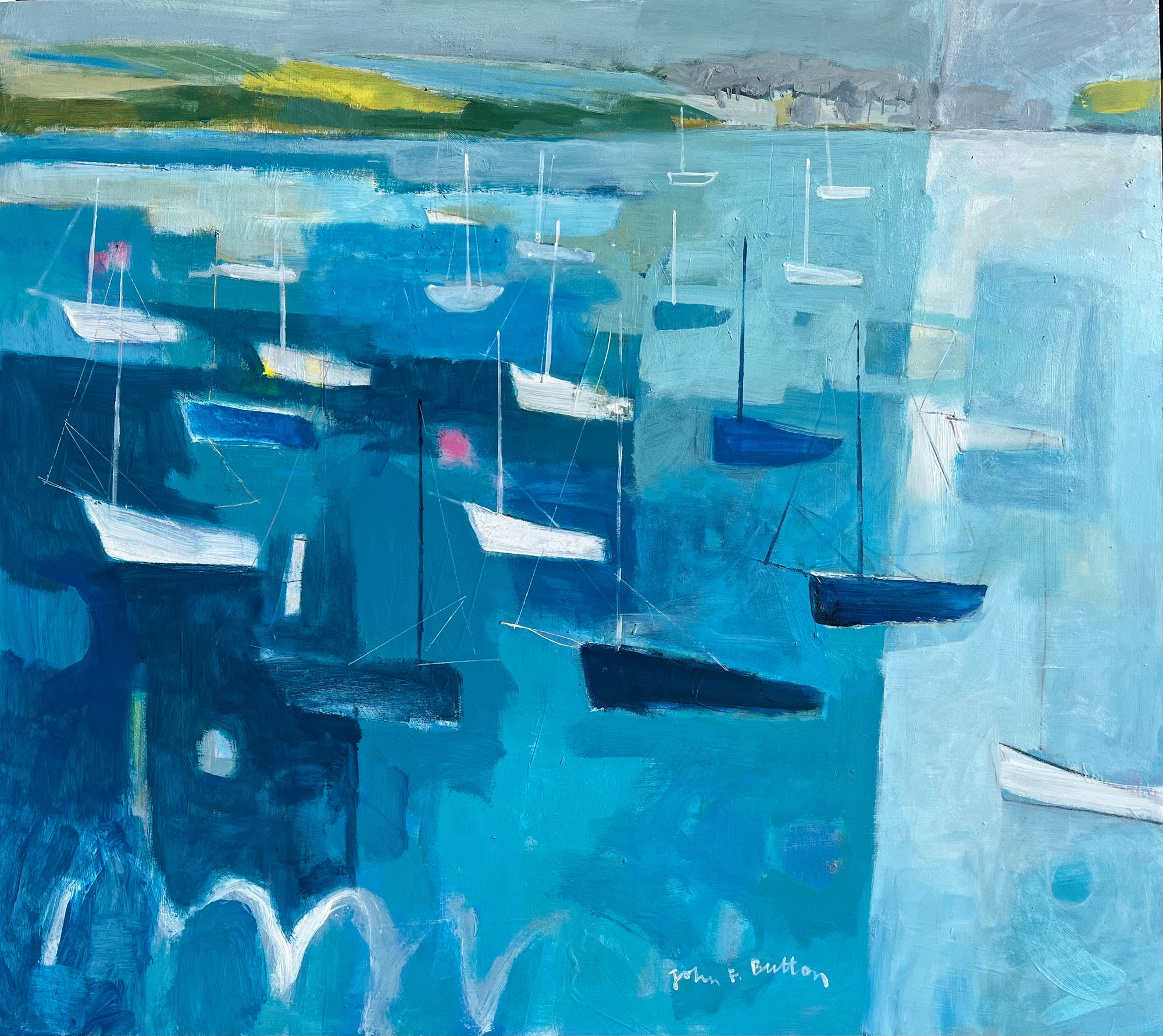 'One Direction’ mixed media on board by John Button, available at Padstow Gallery, Cornwall