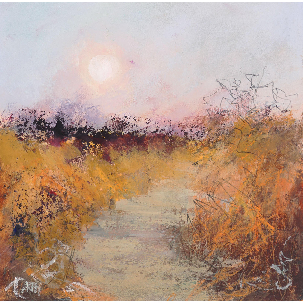 'Everything Over The Fields, Padstow' oil on paper
original by Amanda Hoskin, available at Padstow Gallery, Cornwall