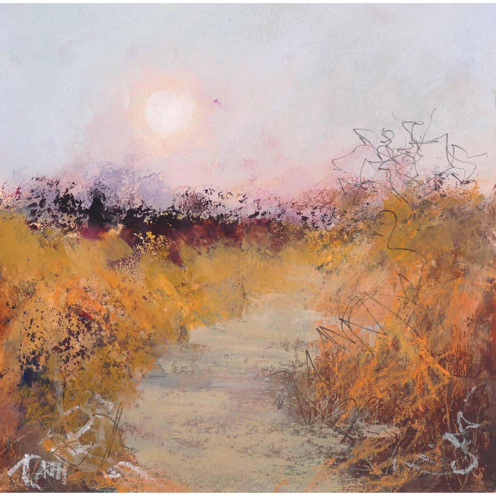 'Everything Over The Fields, Padstow' oil on paper
original by Amanda Hoskin, available at Padstow Gallery, Cornwall