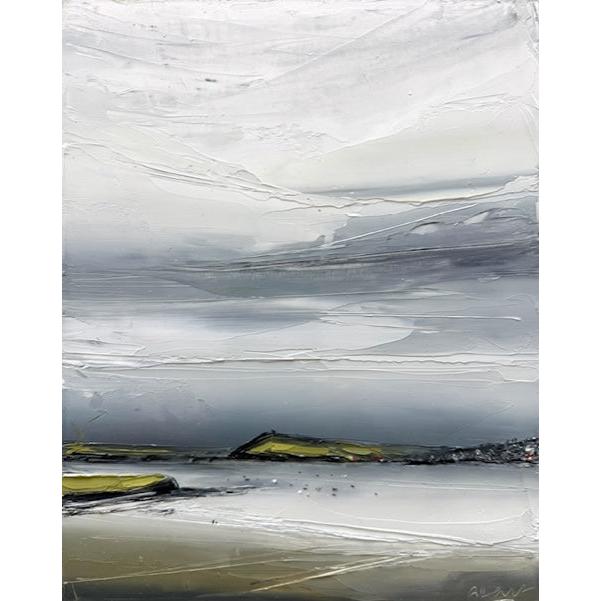 'Soft Silver Sky' oil original painting by Georgia Hart, available at Padstow Gallery, Cornwall