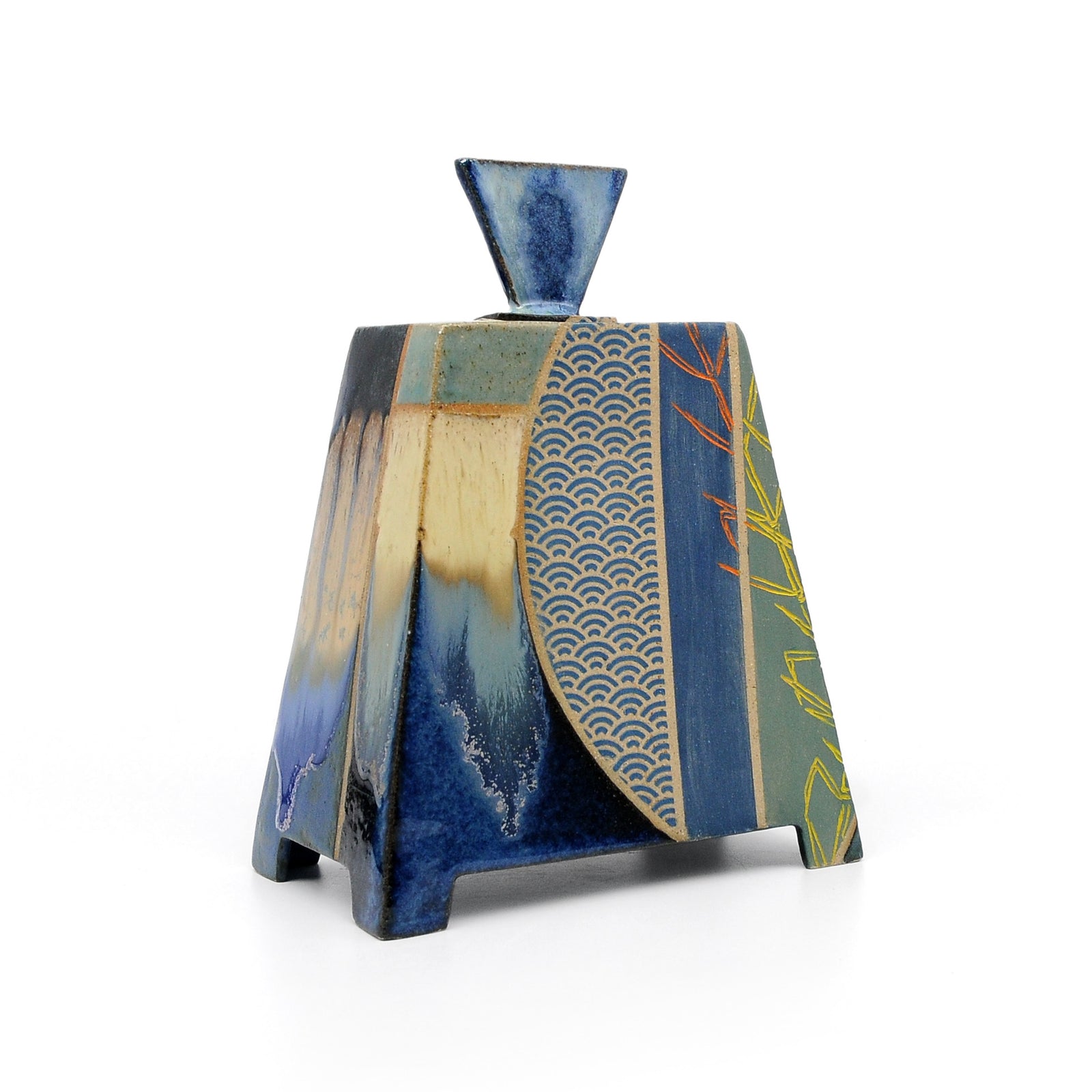 MK58 Pyramid Box By Miae Kim ceramics available at Padstow Gallery, Cornwall