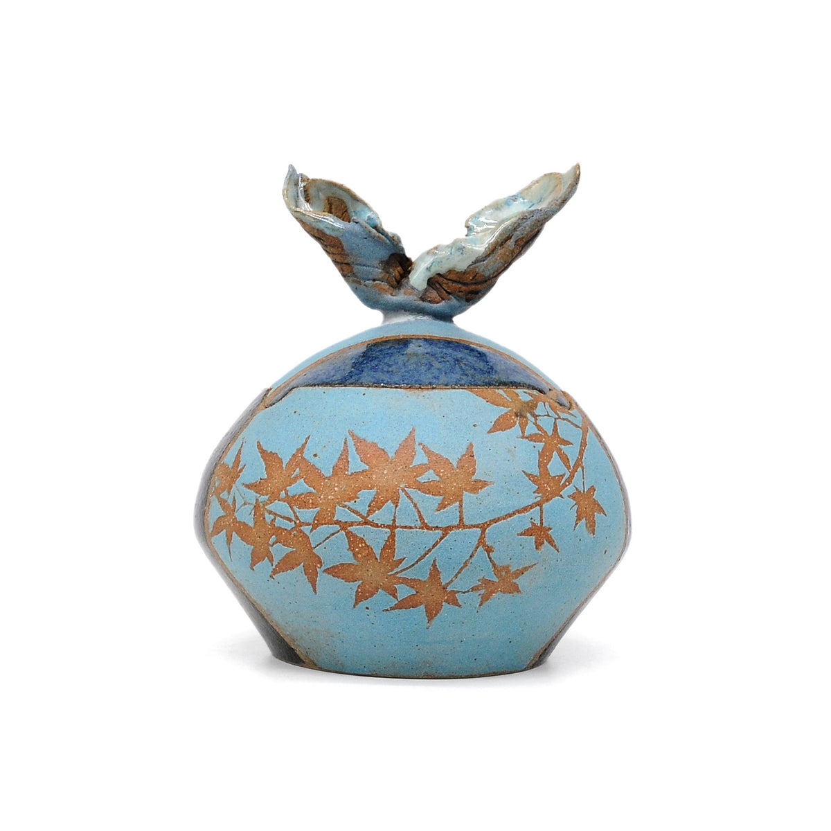 MK65 Lidded Jar Yellow Bamboo By Miae Kim ceramics available at Padstow Gallery, Cornwall