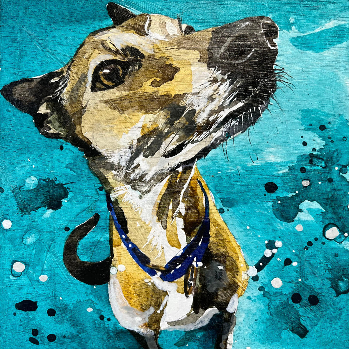 &#39;Burt&#39;  acrylic and ink by Lucy Davies, available at Padstow Gallery, Cornwall