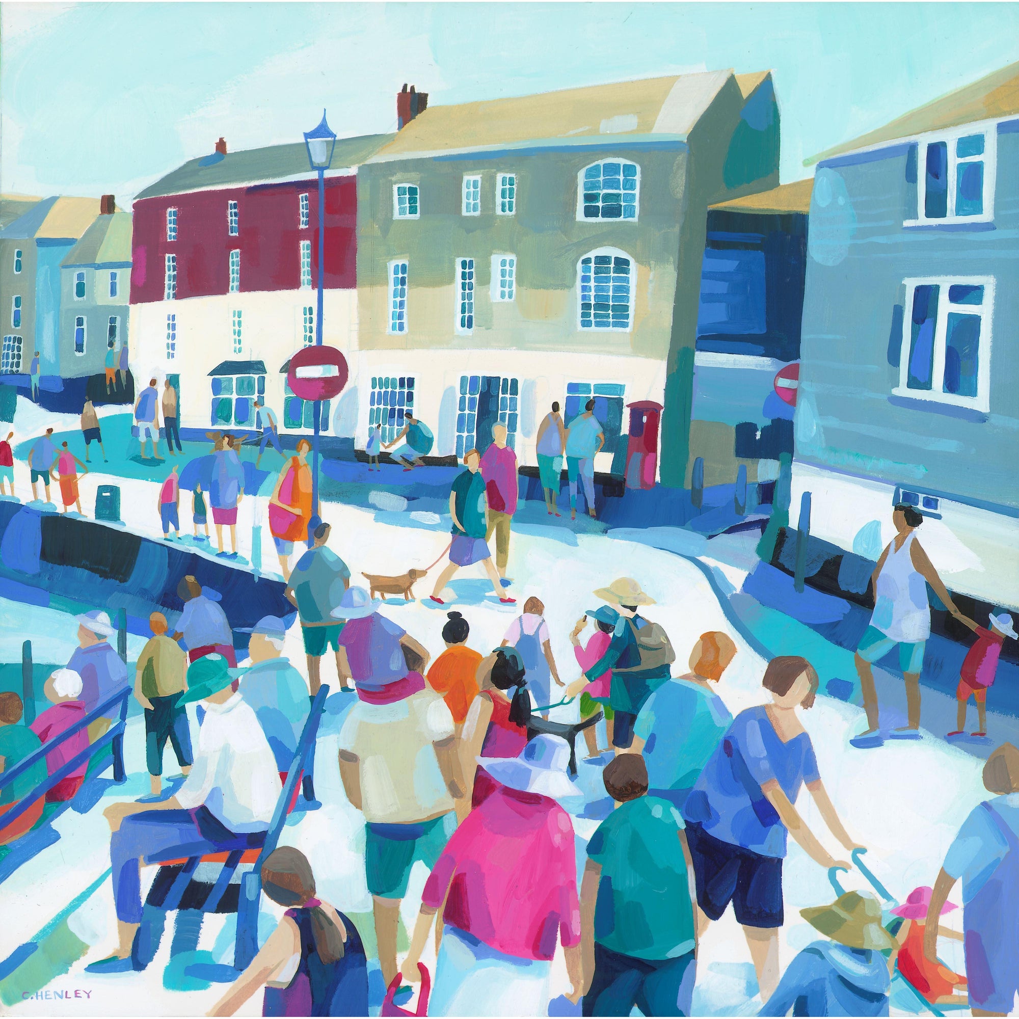 Ice cream on South Quay, Padstow, by Claire Henley, available at Padstow Gallery, Cornwall