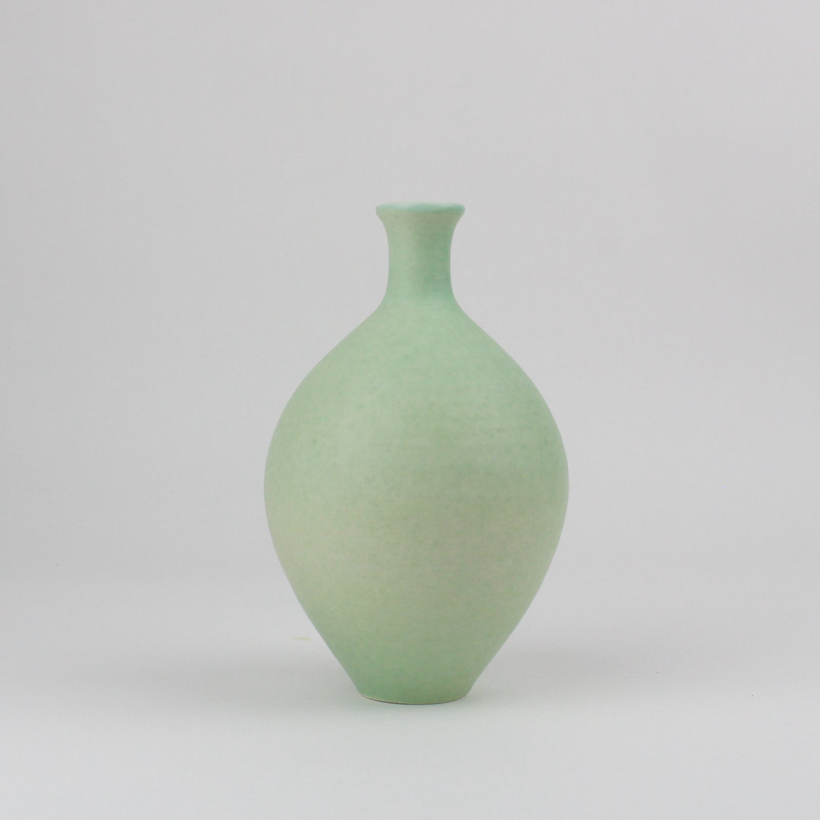 LB181 Duck Egg Oval Vase by Lucy Burley, available at Padstow Gallery, Cornwall