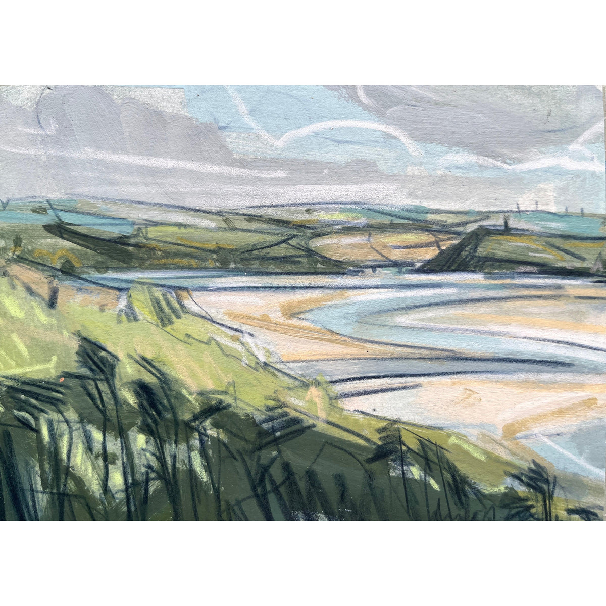 Low Tide From The Other Side by Imogen Bone, available at Padstow Gallery, Cornwall