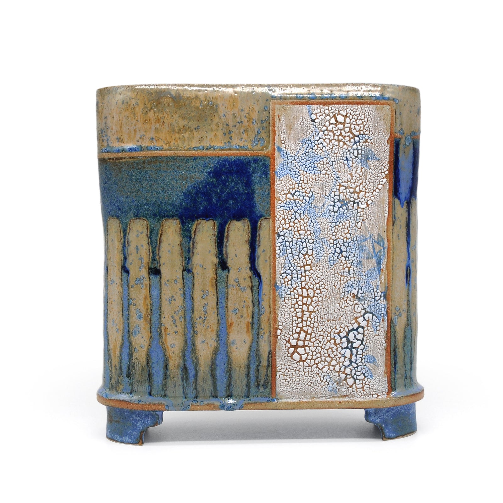 MK38 Oval Flower Vase by Miae Kim ceramics, available at Padstow Gallery, Cornwall