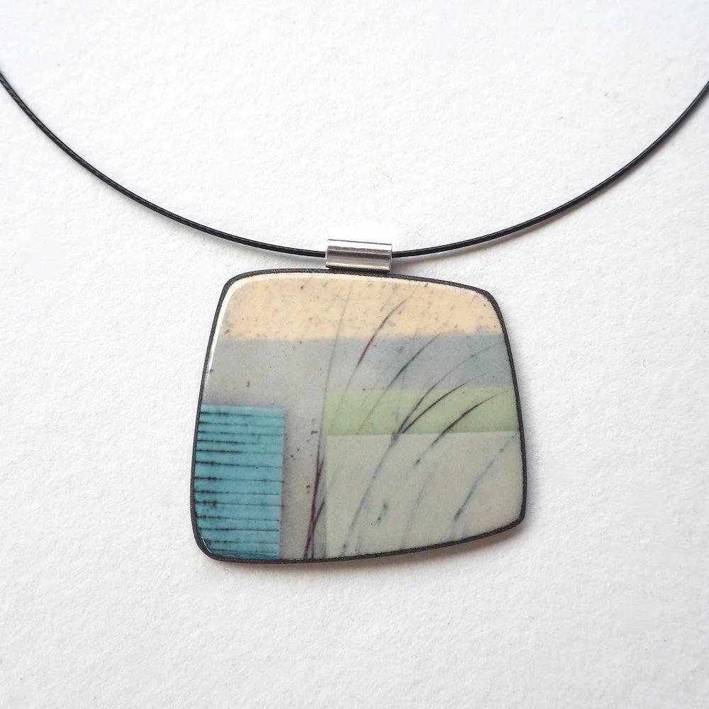 P-MS Mere Squared Pendant by Karen Howarth at Padstow Gallery, Cornwall
