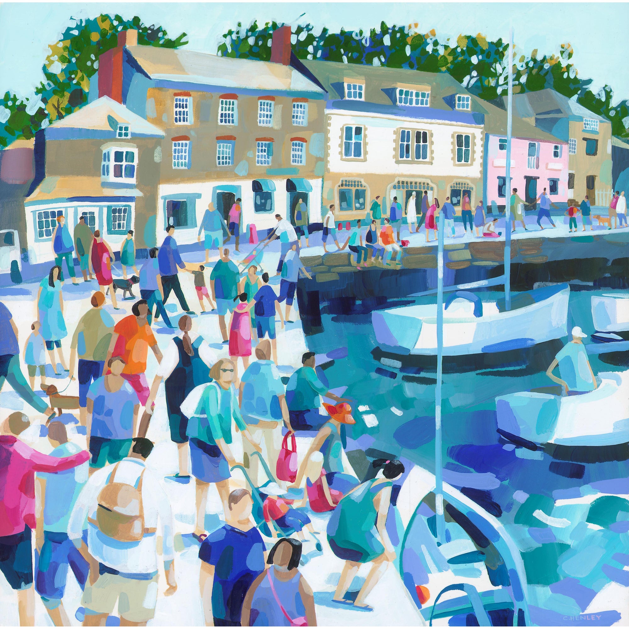On North Quay Parade, Padstow, by Claire Henley, available at Padstow Gallery, Cornwall
