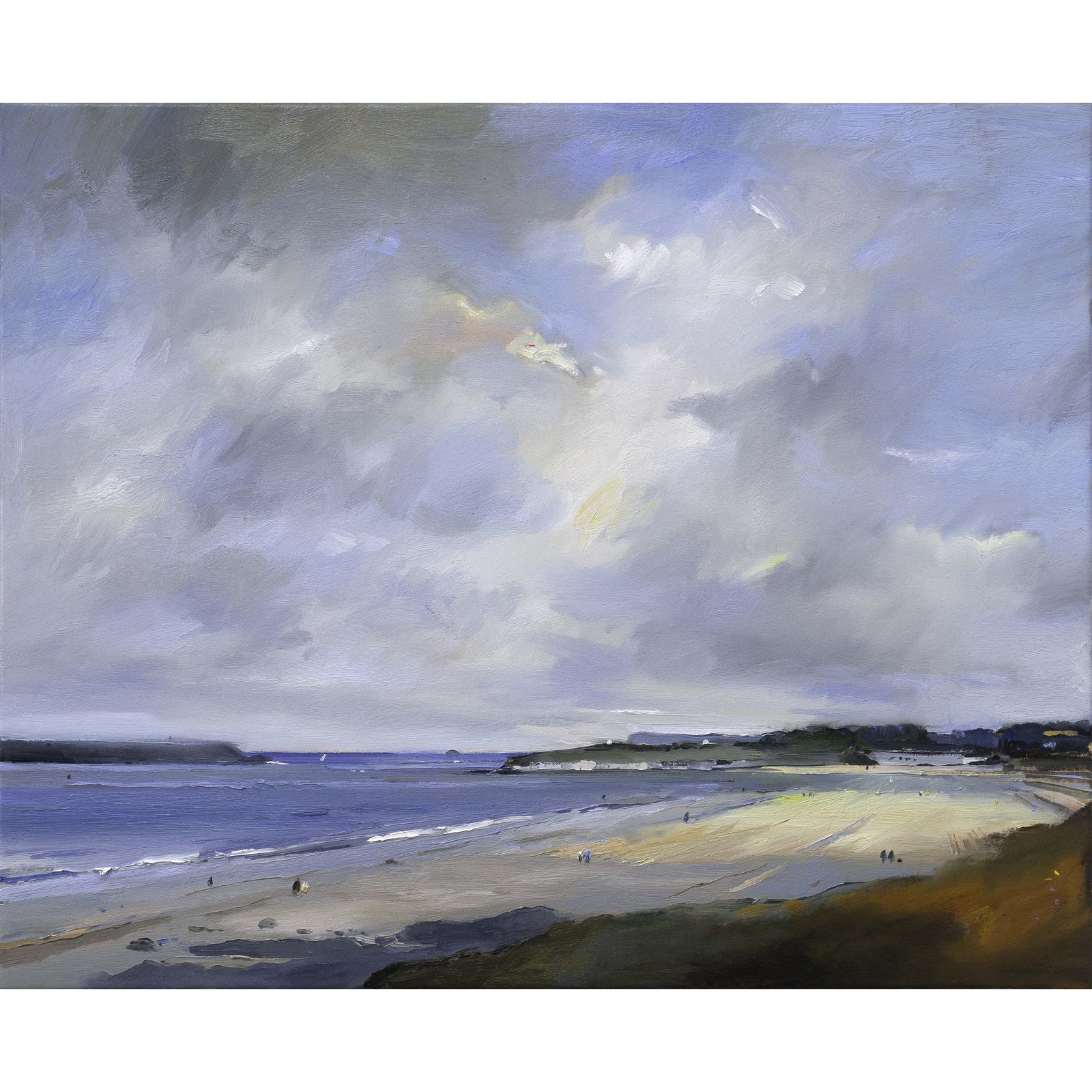 'On A Summers Day, Daymer Bay' oil on board original by David Atkins, available at Padstow Gallery, Cornwall