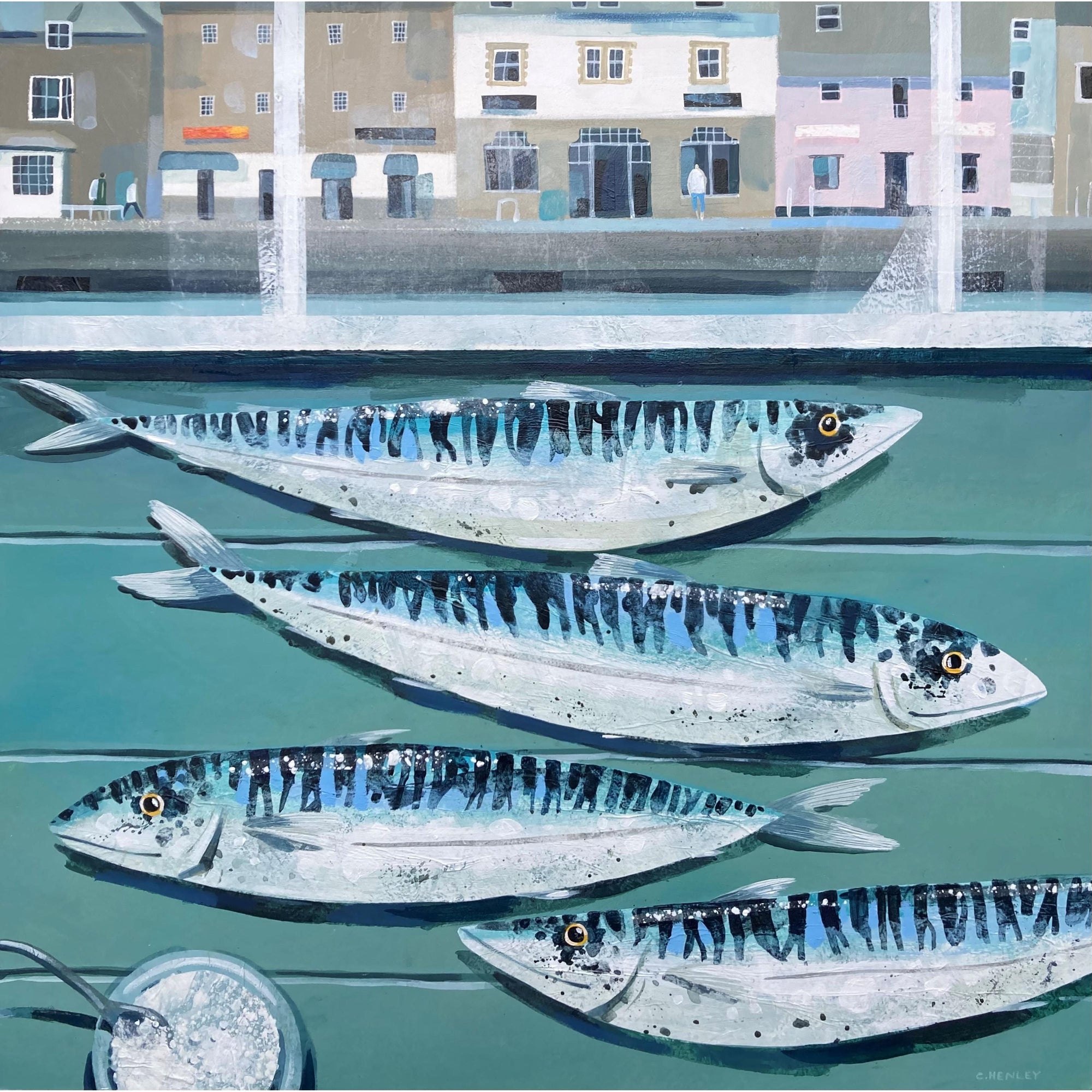 Padstow Mackerel, by Claire Henley, available at Padstow Gallery, Cornwall