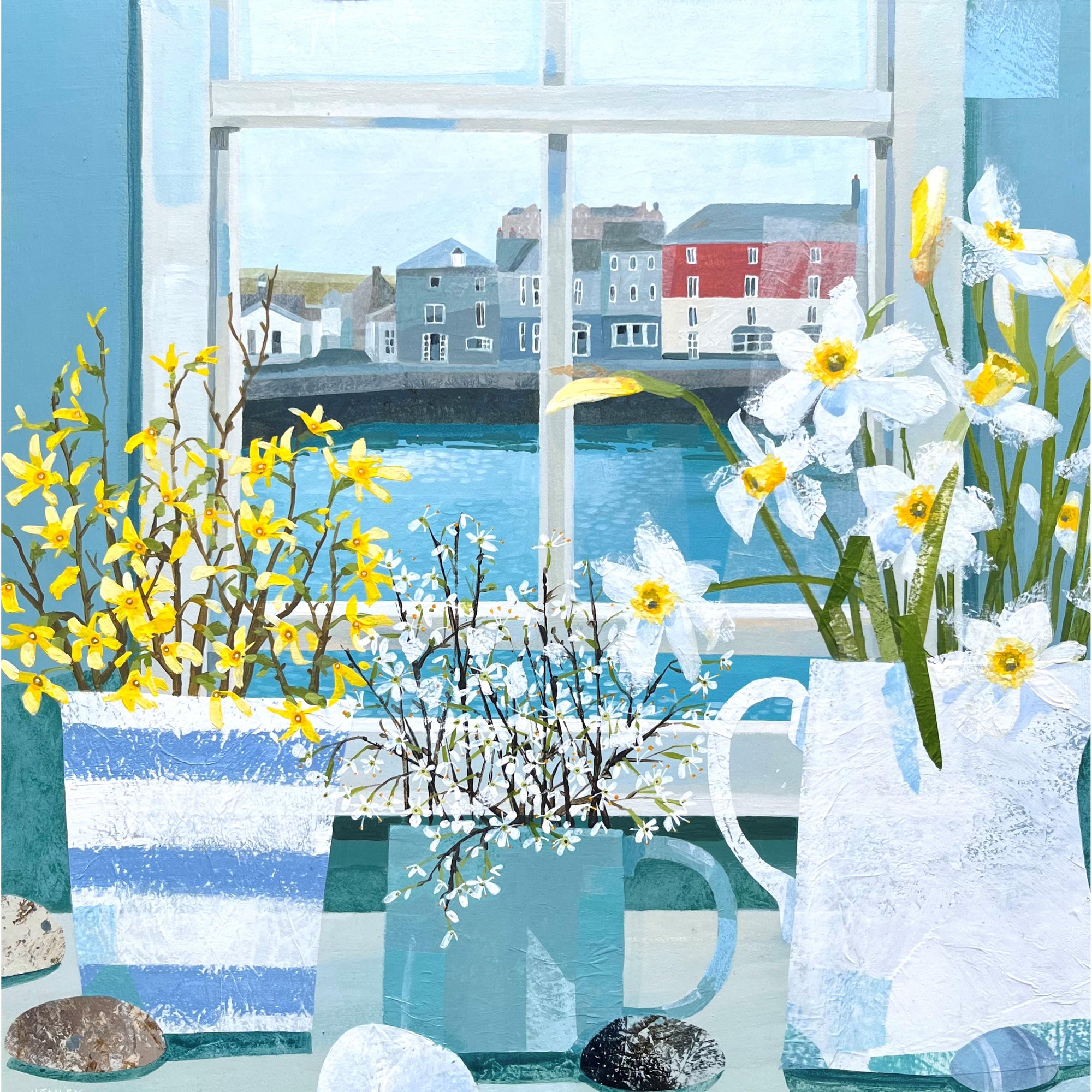 Spring comes to Padstow, by Claire Henley, available at Padstow Gallery, Cornwall
