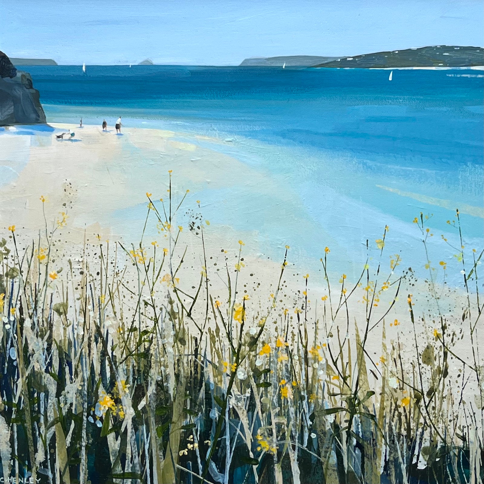 Summer, St George's Cove by Claire Henley, available at Padstow Gallery, Cornwall