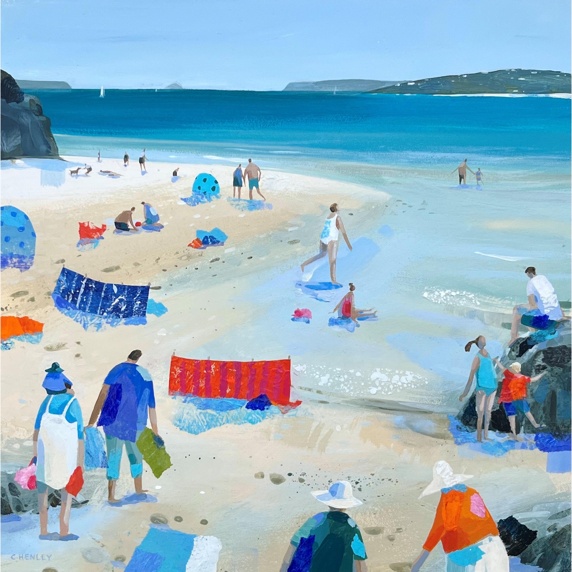 Summer, St Georges Cove, by Claire Henley, available at Padstow Gallery, Cornwall