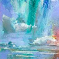 Sunset Camel Estuary acrylic painting by Andrew Jago available at Padstow Gallery Cornwall