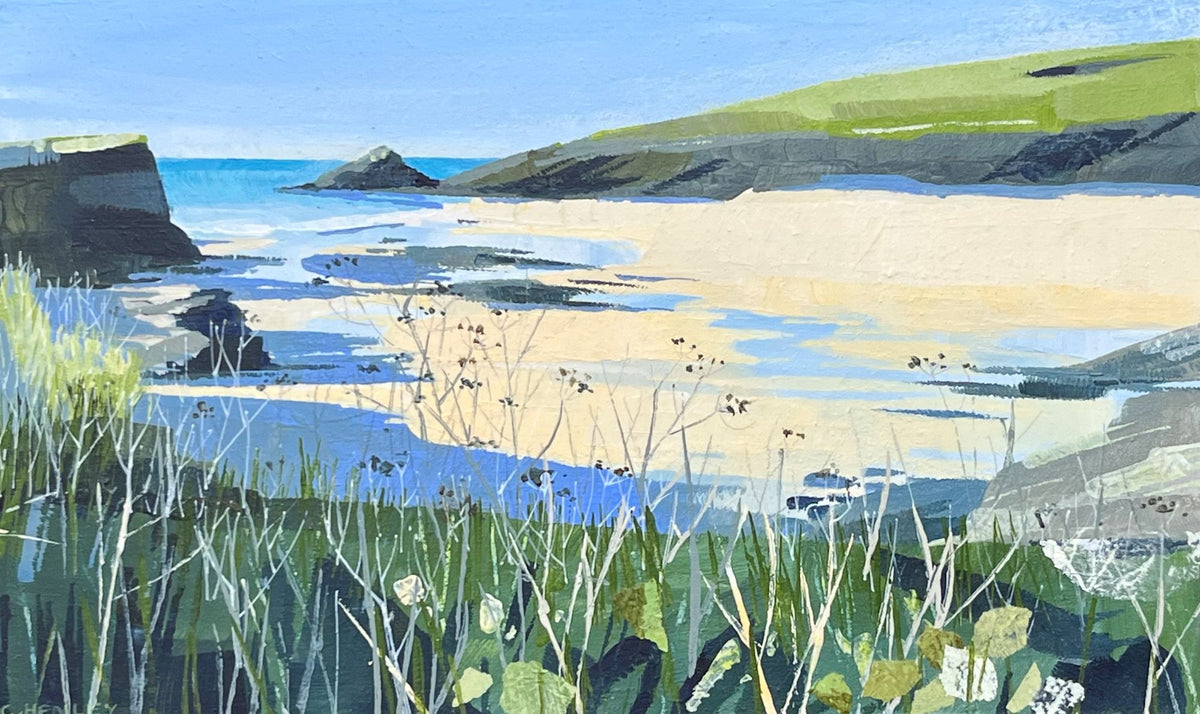 Trevone Beach by Claire Henley available at Padstow Gallery, Cornwall
