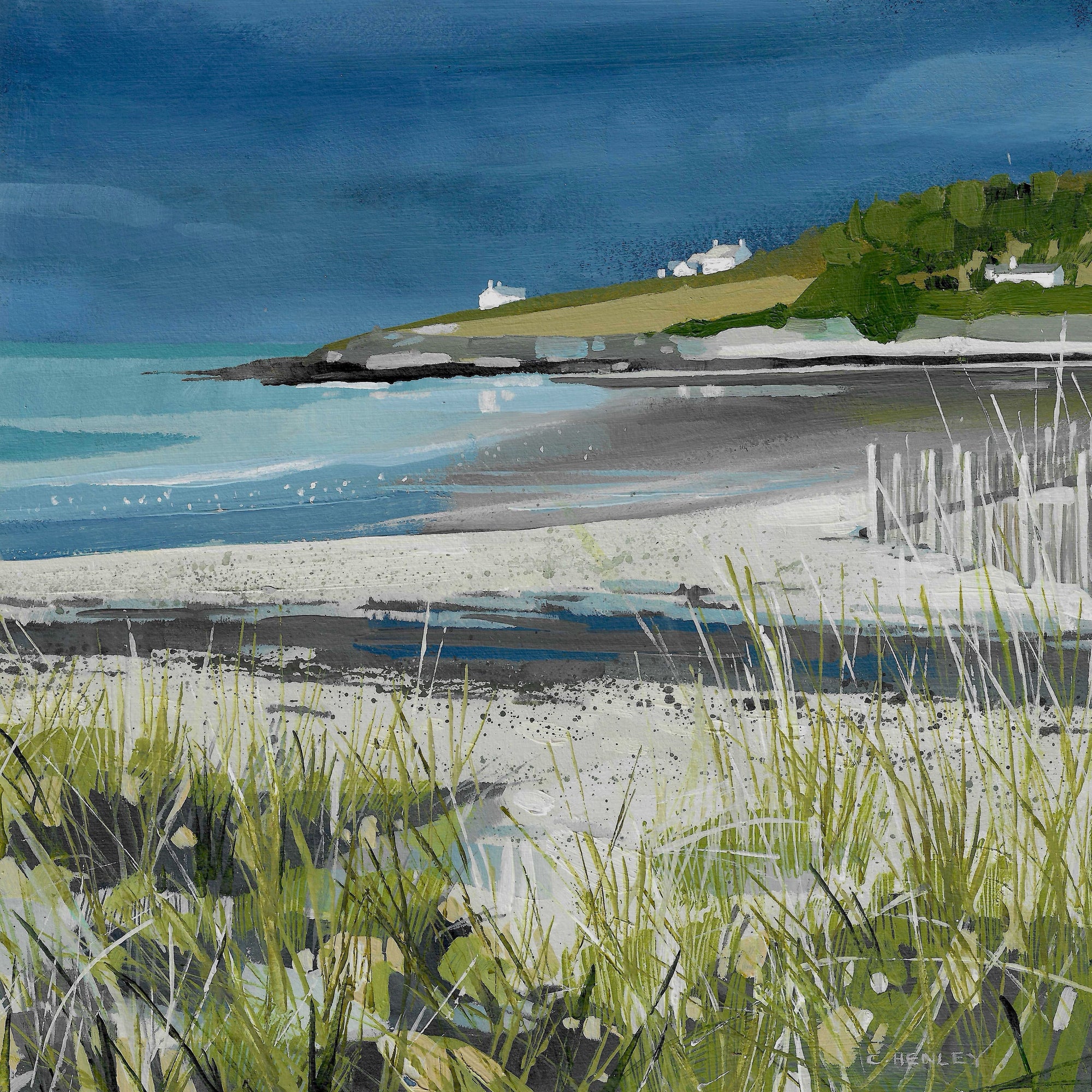 Wading Gulls, Daymer Bay, by Claire Henley, available at Padstow Gallery, Cornwall