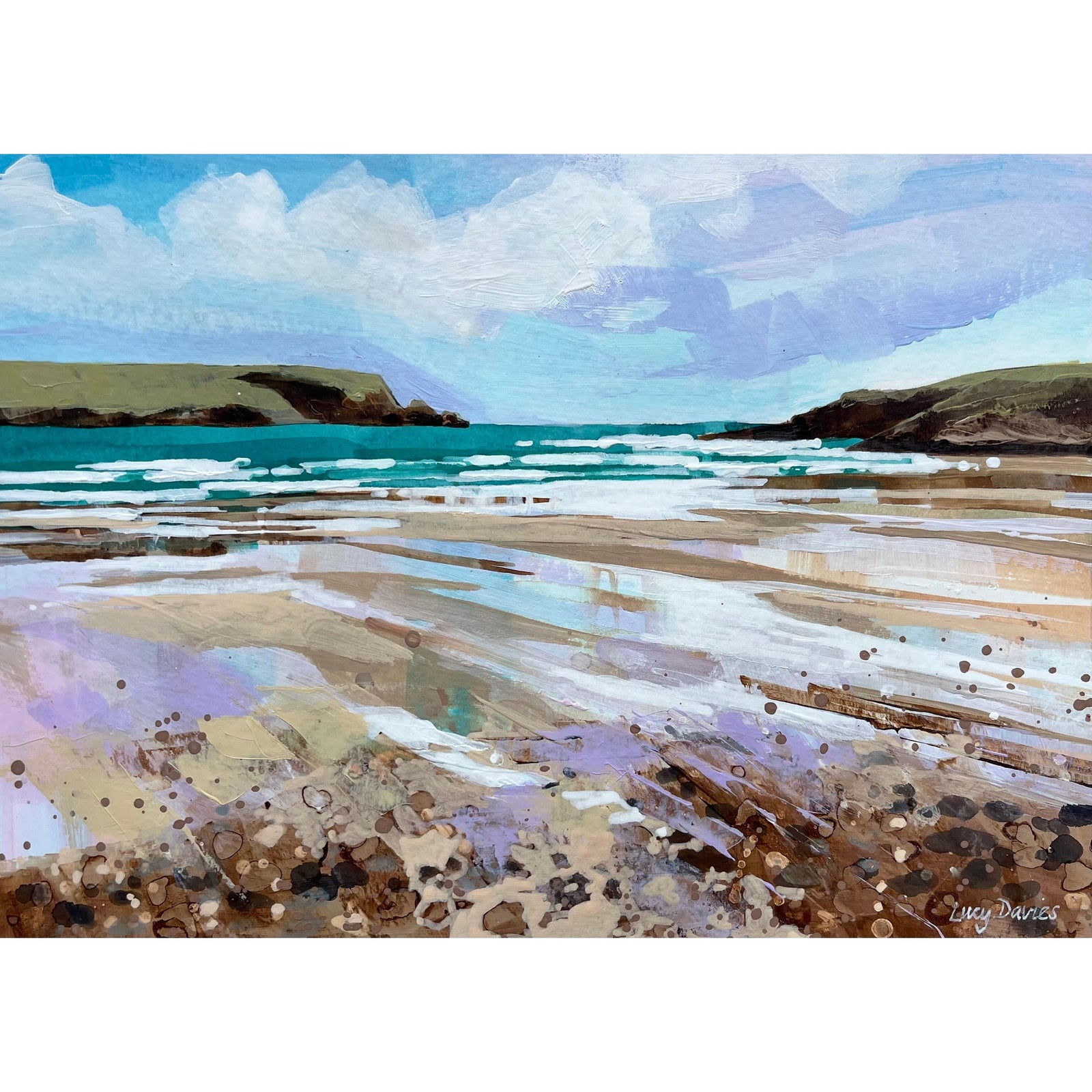 Reflections, Daymer Bay by Lucy Davies available at Padstow Gallery, Cornwall