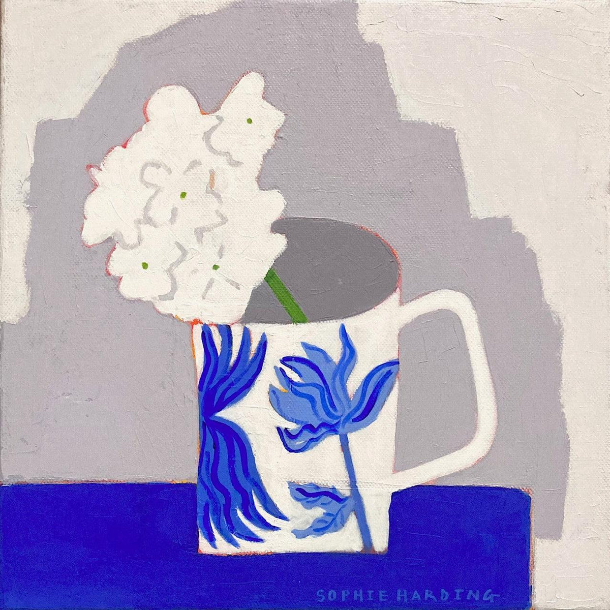 Geranium in a Small Handmade Cup by Sophie Harding available at Padstow Gallery, Cornwall