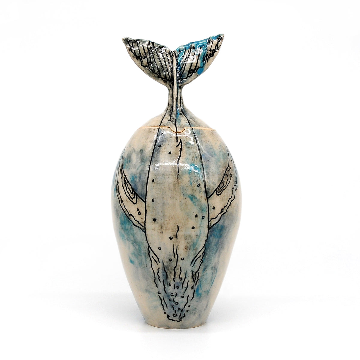 &#39;MK21 Whale’ by Miae Kim ceramics, available at Padstow Gallery, Cornwall