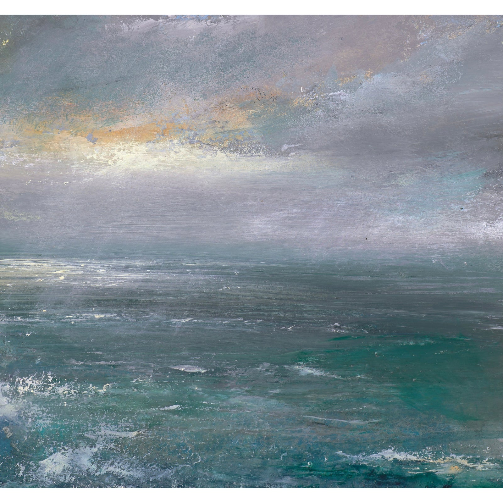 'The Energy Of The Sea' mixed media on mylar paper original by Amanda Hoskin, available at Padstow Gallery, Cornwall